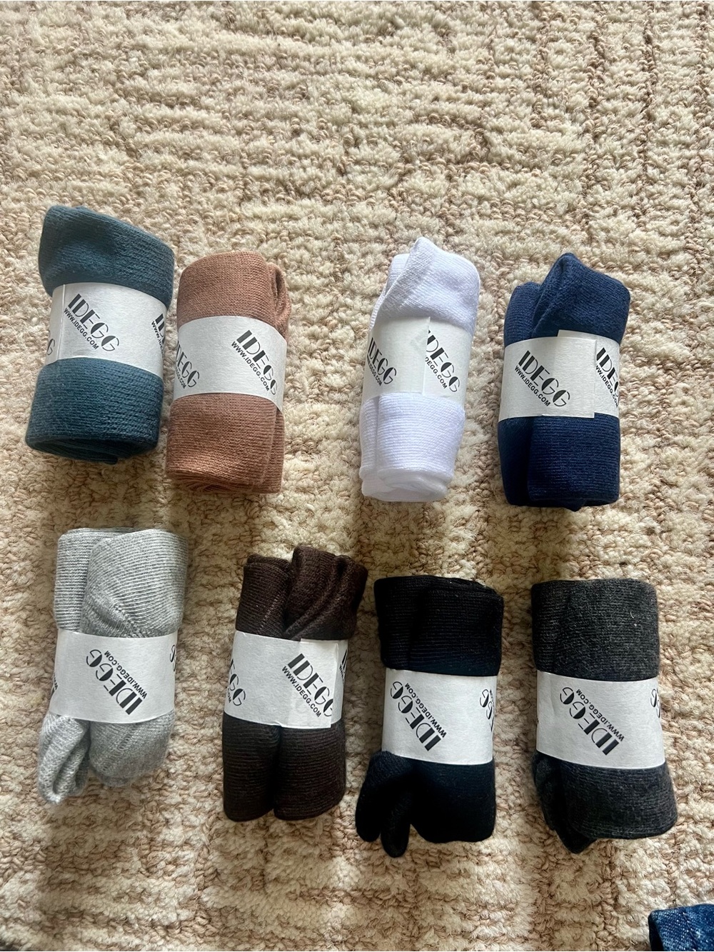 IDEGG No Show Non Slip Grip Assorted Color Socks